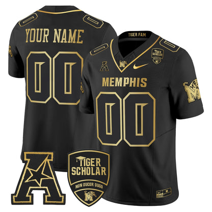 Memphis Tigers 2024 Gold Vapor Limited Custom Jersey - All Stitched