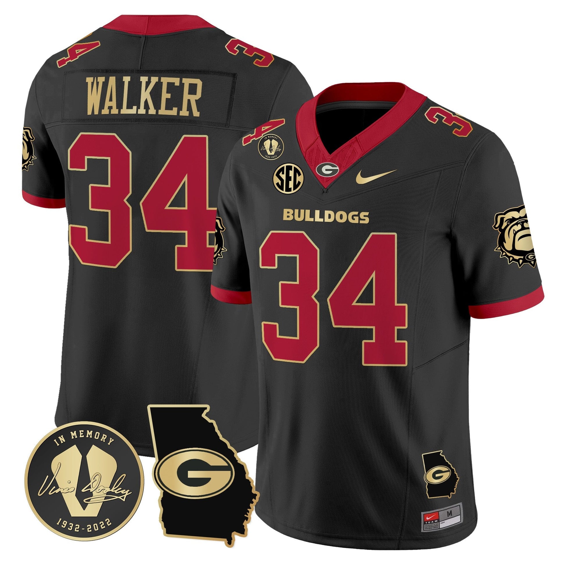 Men's Georgia Bulldogs 2024 Vapor Limited Jersey V5 - Georgia Map - All Stitched