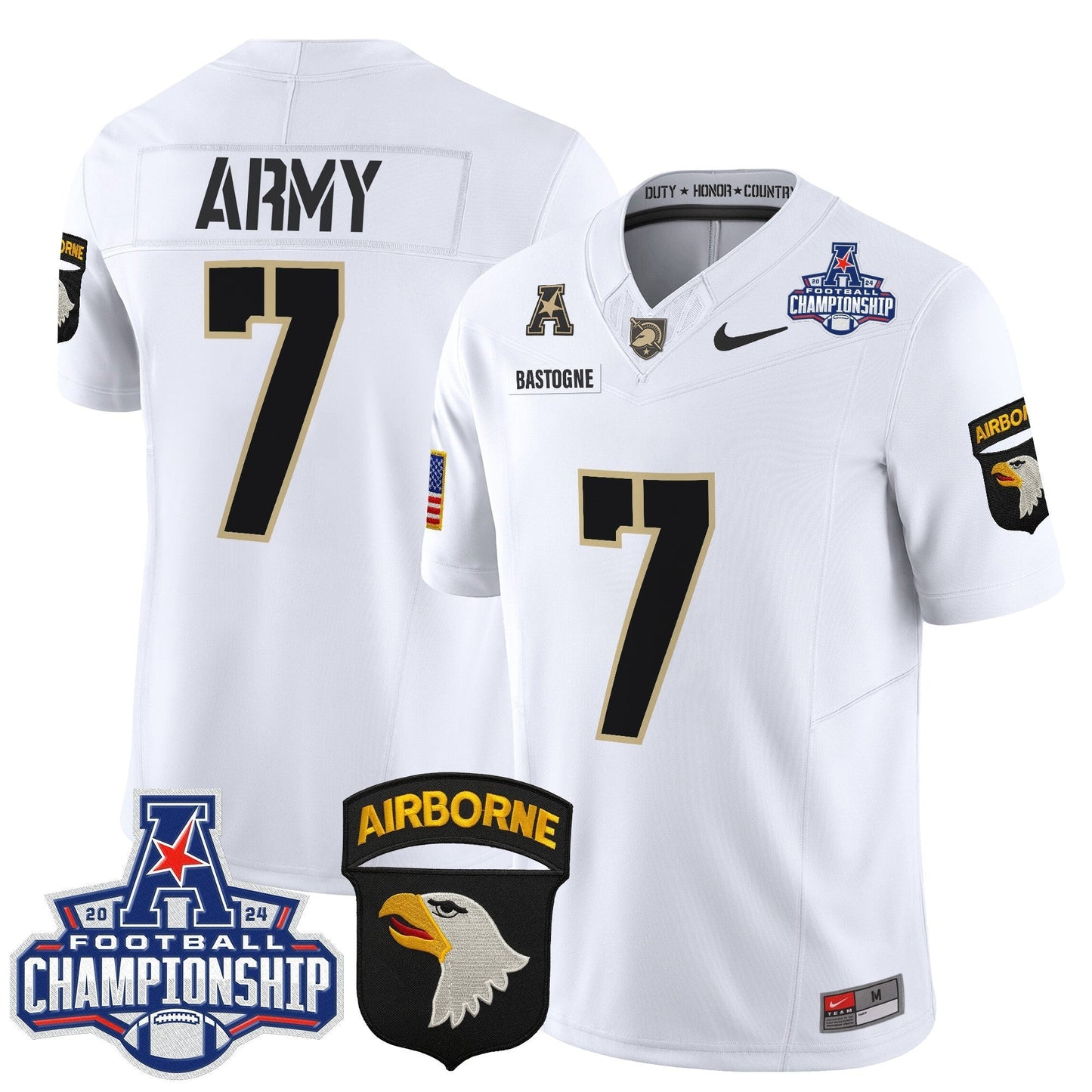 Army Black Knights 2024 AAC Championship Patch Vapor Limited Jersey V2 - All Stitched