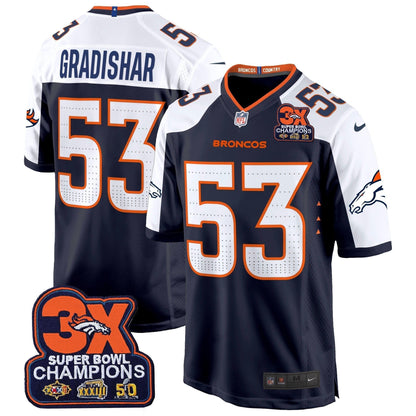 DEN 3-Time Champions Patch Game Jersey - Al Stitched