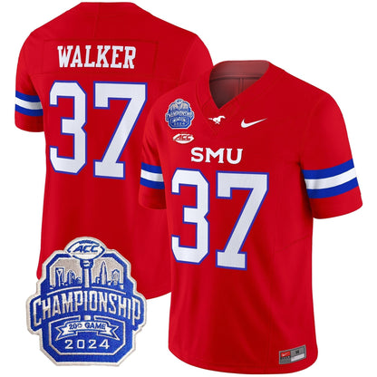 SMU Mustangs 2024 ACC Championship Patch Vapor Limited Jersey - All Stitched