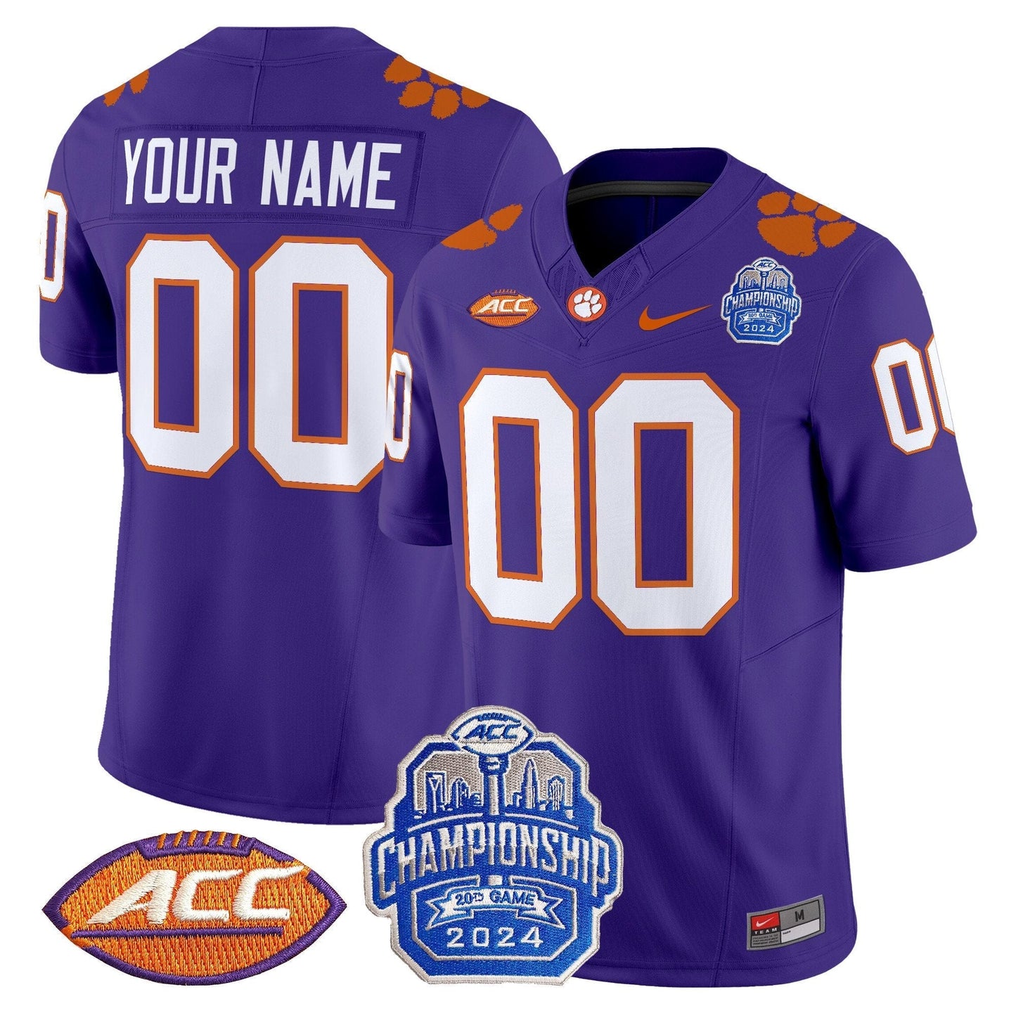 CLEM 2024 ACC Championship Patch Vapor Limited Custom Jersey - All Stitched