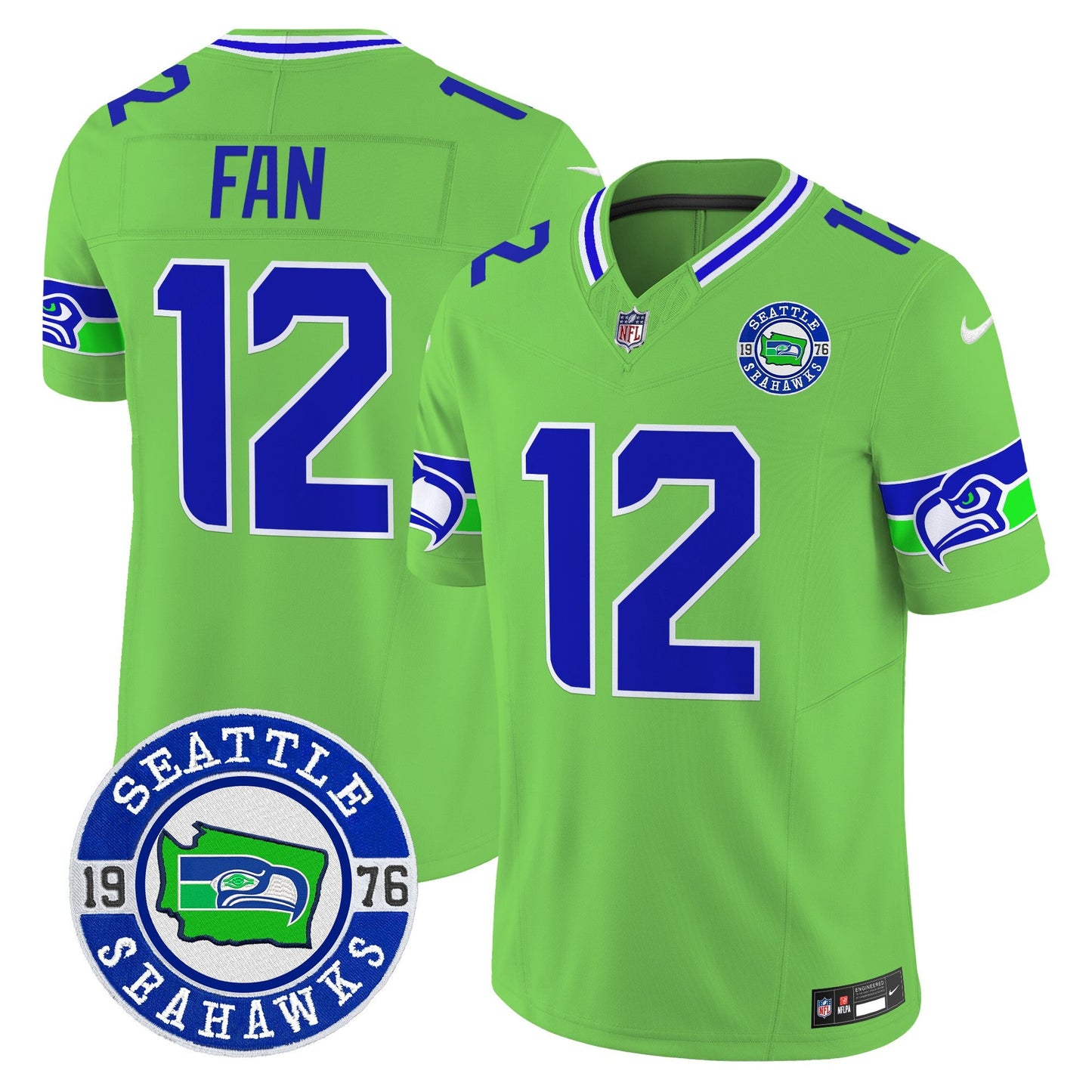 Men's Seahawks 2025 Seattle Est. 1976 Patch Vapor Limited Jersey - All Stitched