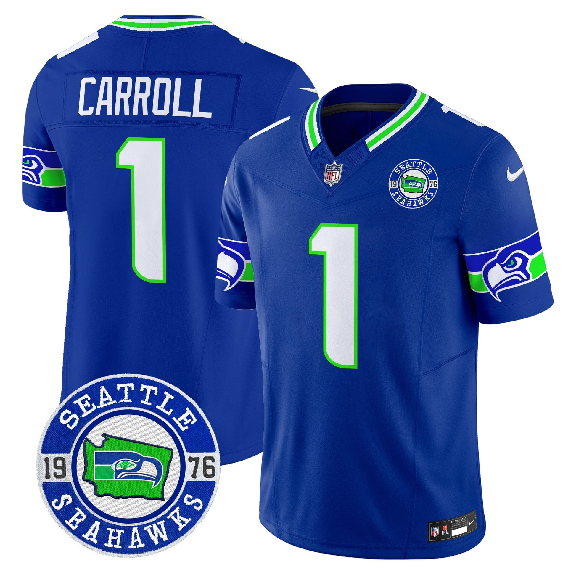 Men's Seahawks 2025 Seattle Est. 1976 Patch Vapor Limited Jersey - All Stitched