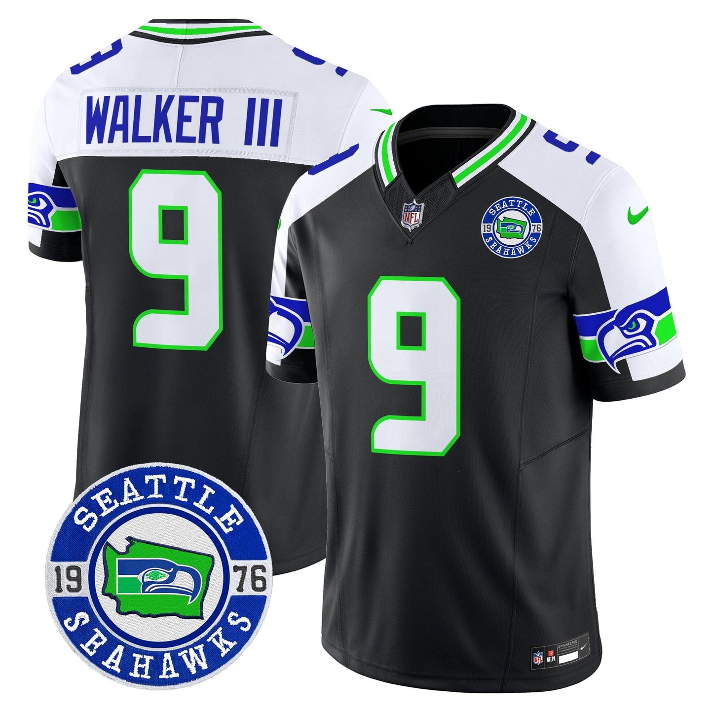 Men's Seahawks 2025 Seattle Est. 1976 Patch Vapor Limited Jersey - All Stitched