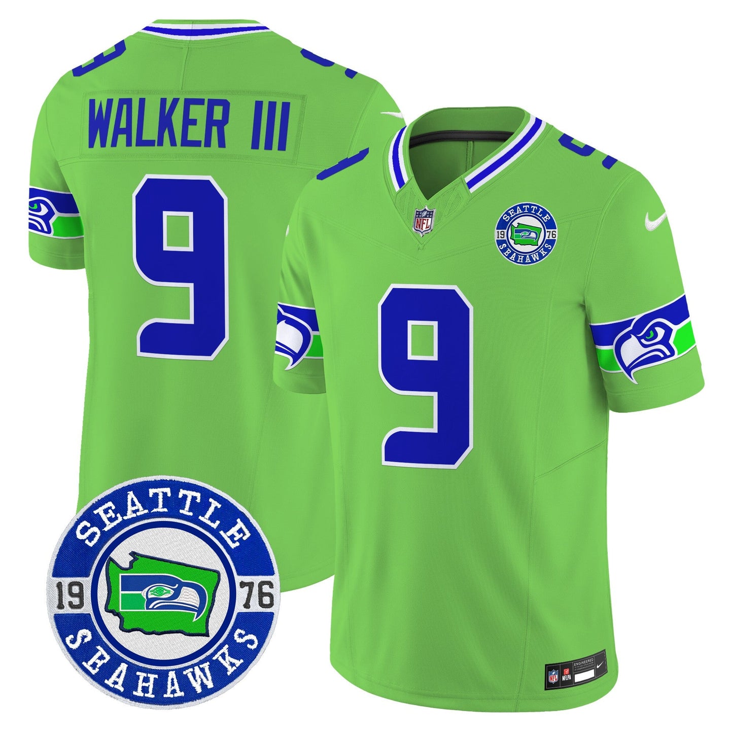 Men's Seahawks 2025 Seattle Est. 1976 Patch Vapor Limited Jersey - All Stitched