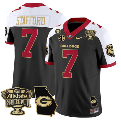 UGA 2025 Sugar Bowl & Georgia Map Patch Vapor Limited Jersey - All Stitched