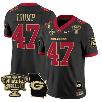 UGA 2025 Sugar Bowl & Georgia Map Patch Vapor Limited Jersey - All Stitched