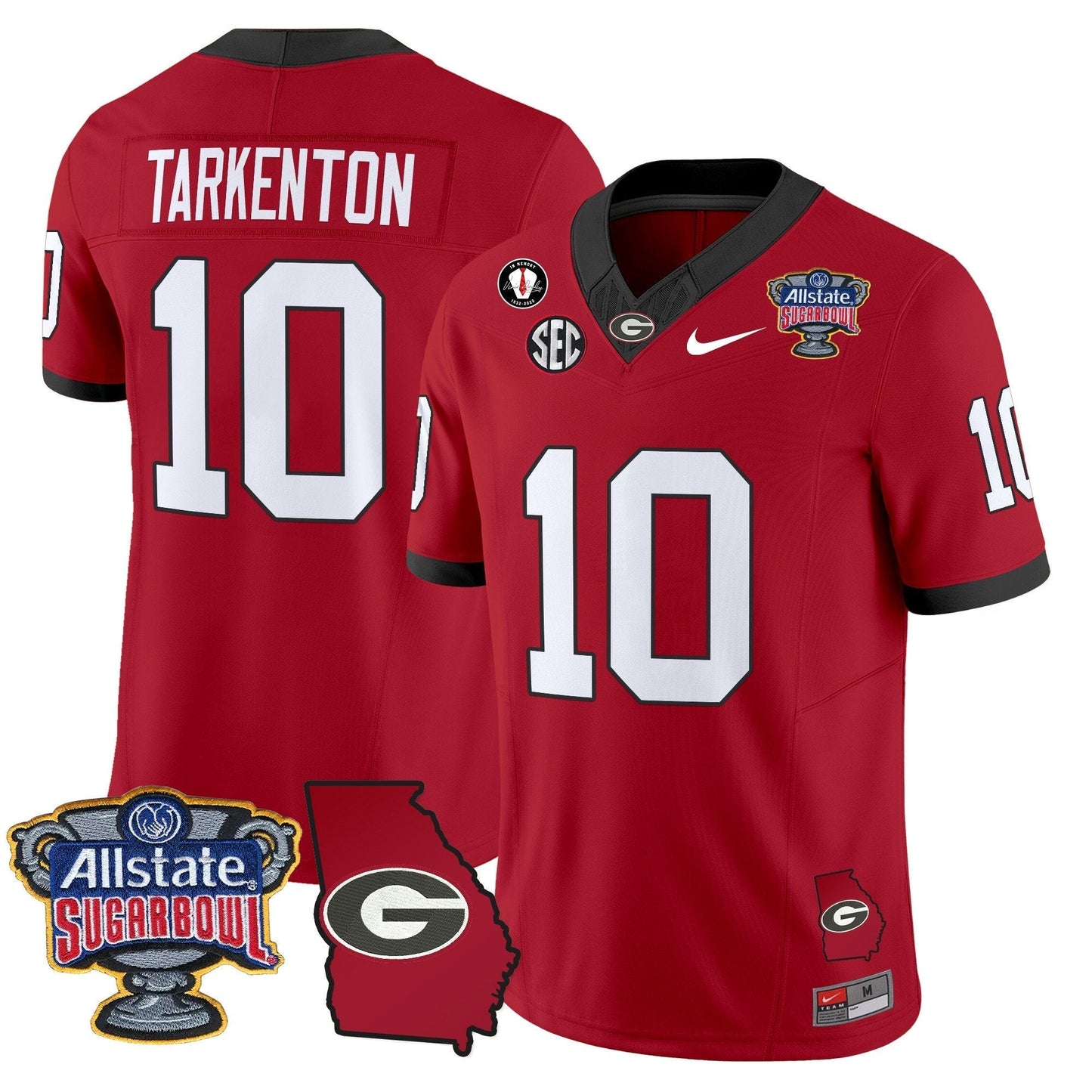 UGA 2025 Sugar Bowl & Georgia Map Patch Vapor Limited Jersey - All Stitched