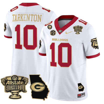 UGA 2025 Sugar Bowl & Georgia Map Patch Vapor Limited Jersey N2 - All Stitched