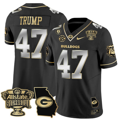 UGA 2025 Sugar Bowl & Georgia Map Patch Vapor Limited Jersey N2 - All Stitched