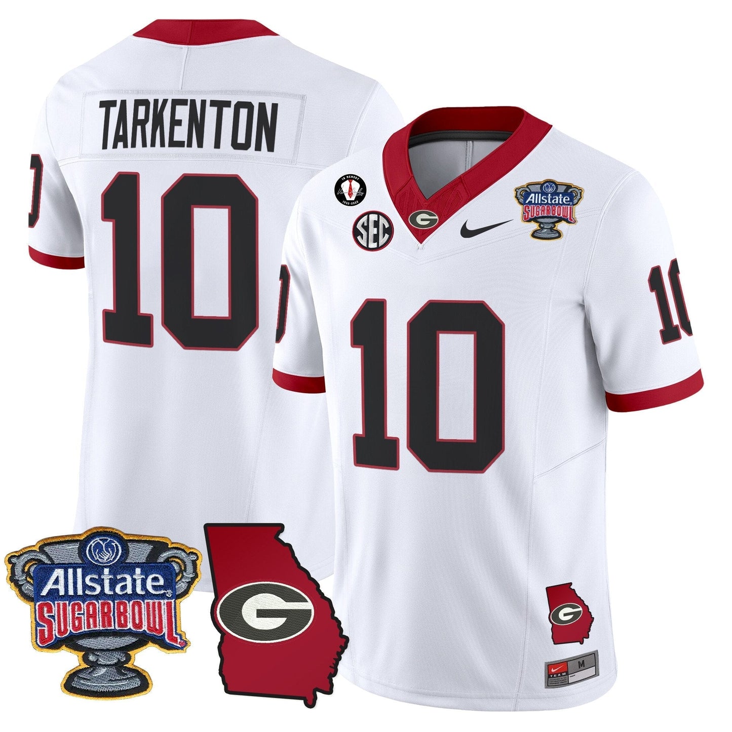 UGA 2025 Sugar Bowl & Georgia Map Patch Vapor Limited Jersey - All Stitched