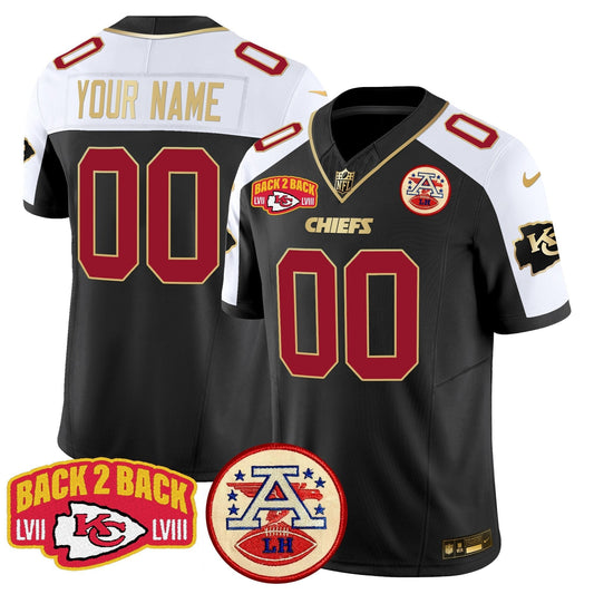 Chiefs Super Back 2 Back Patch Vapor Limited Custom Jersey - Stitched