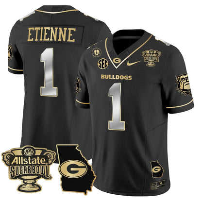 UGA 2025 Sugar Bowl & Georgia Map Patch Vapor Limited Jersey N2 - All Stitched