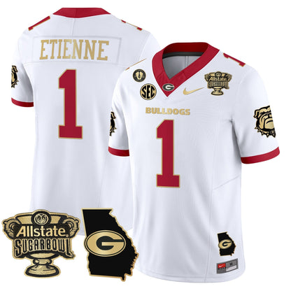 UGA 2025 Sugar Bowl & Georgia Map Patch Vapor Limited Jersey - All Stitched