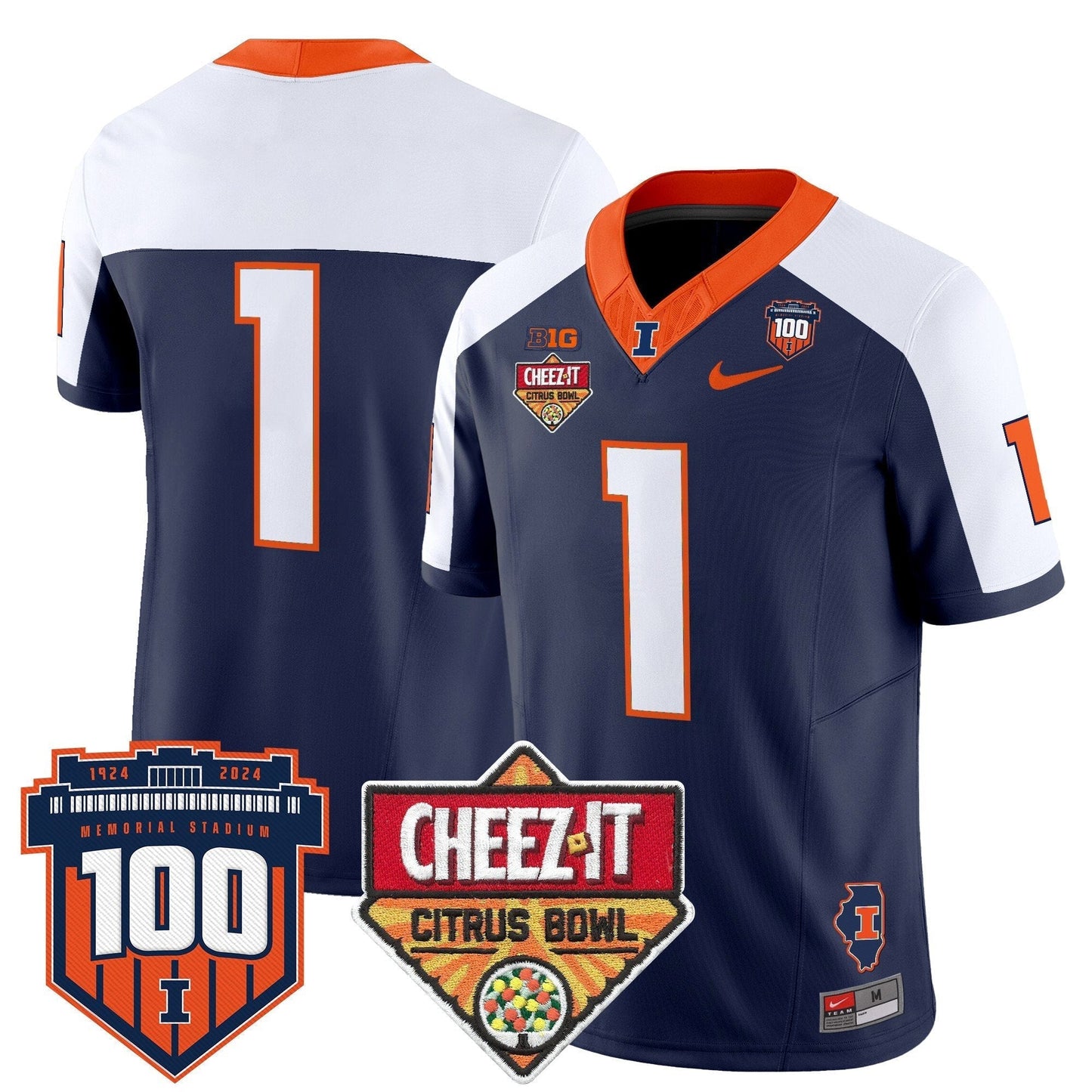 ILL 2025 Cheez-It Citrus Bowl Patch Vapor Limited Jersey - All Stitched