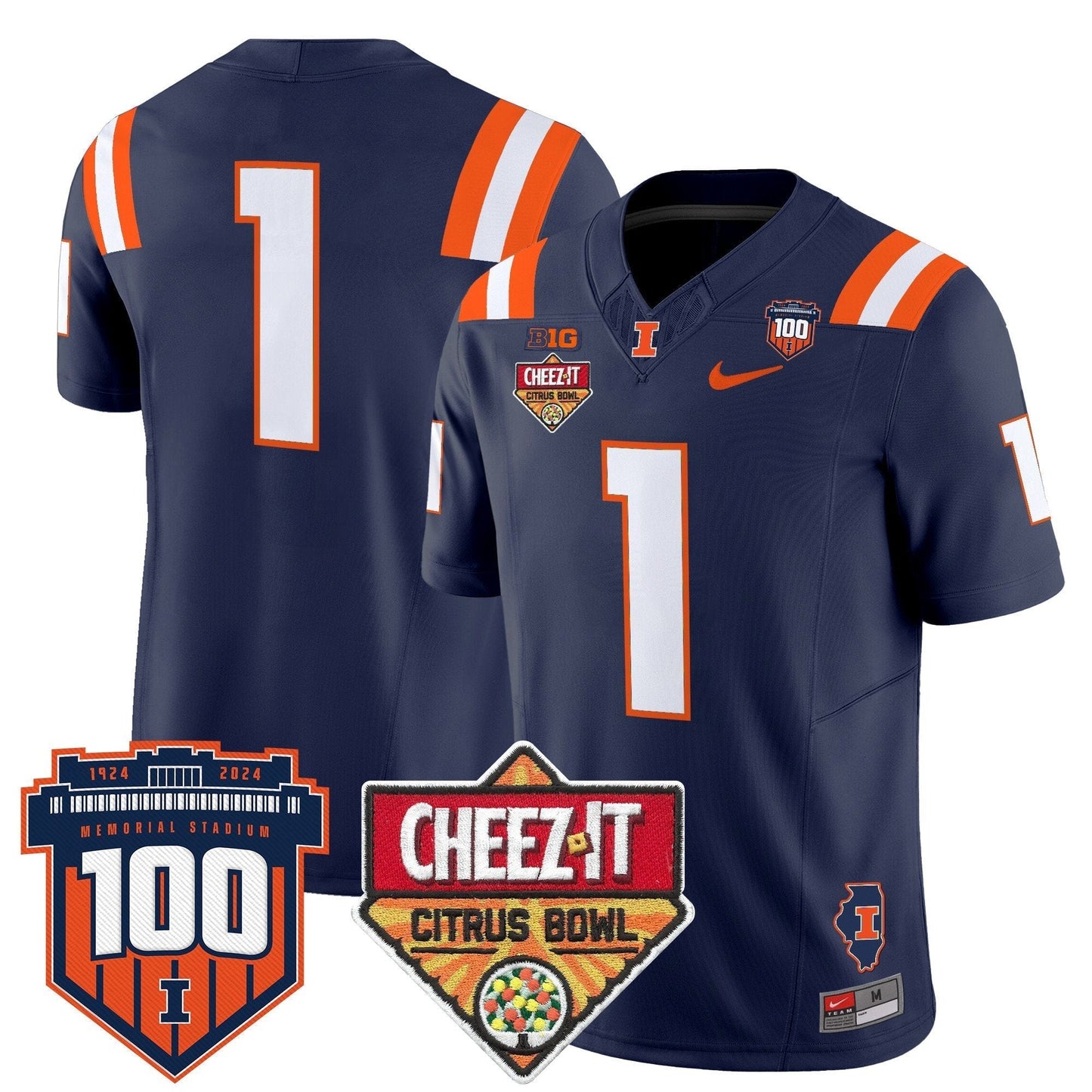 ILL 2025 Cheez-It Citrus Bowl Patch Vapor Limited Jersey - All Stitched