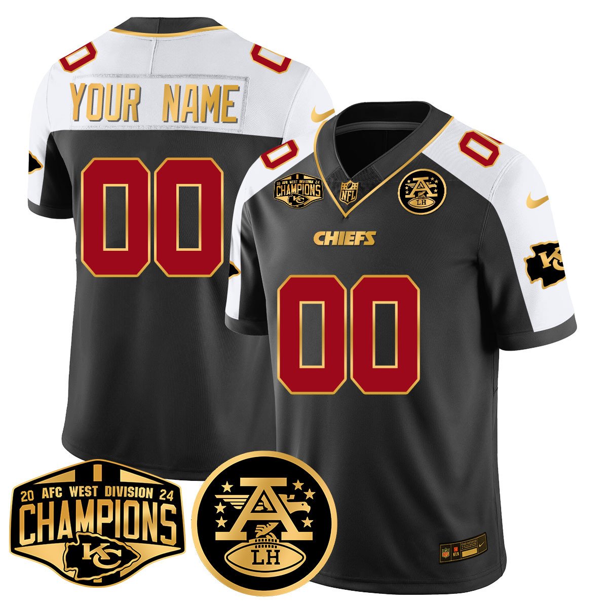Custom Gender/Name Chiefs 2024 AFC West Champs Jersey - All Stitched