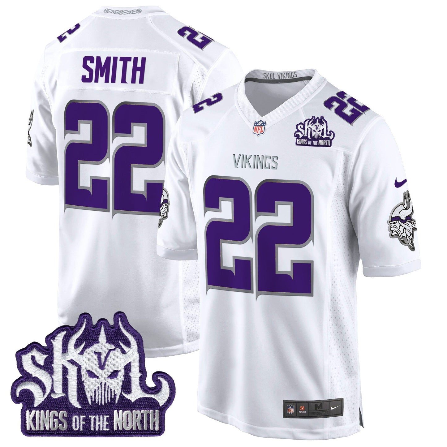 Men's Minnesota Vikings King Of The North Patch Throwback Game Jersey - All Stitched