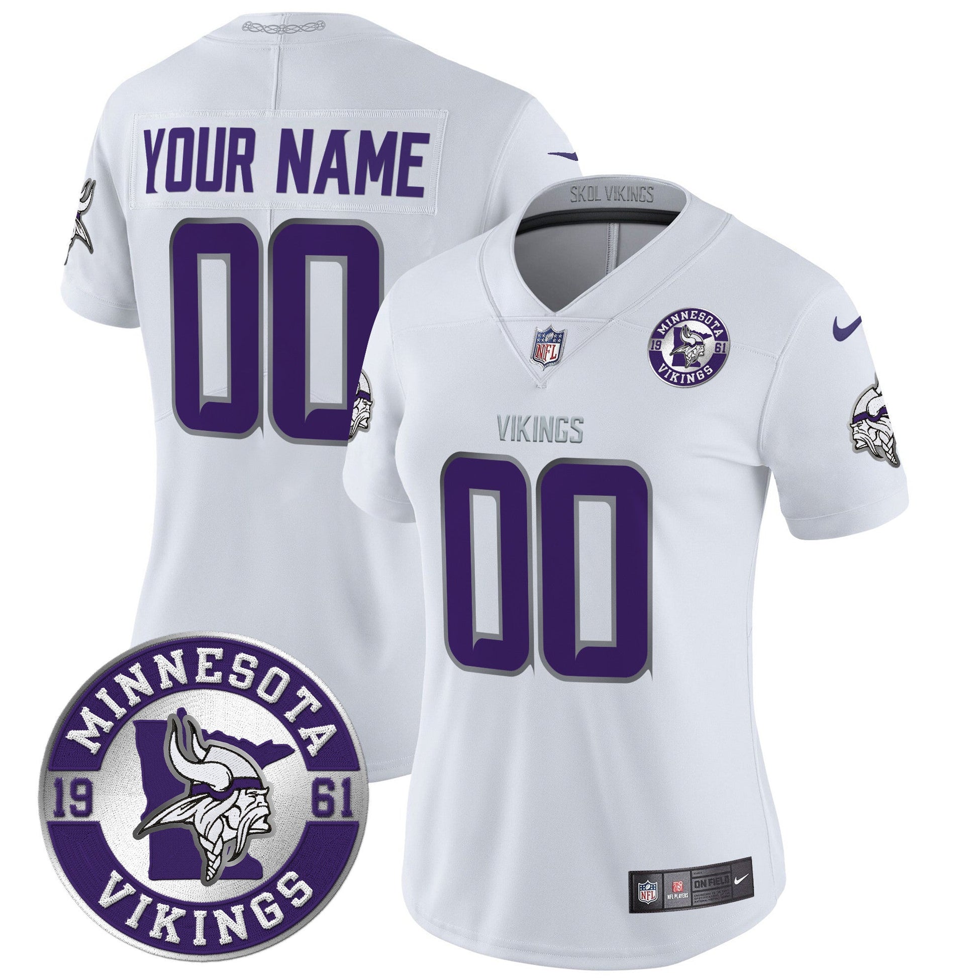 Minnesota Vikings 2024 Vapor Limited Custom Jersey - Est. 1961 Patch - All Stitched