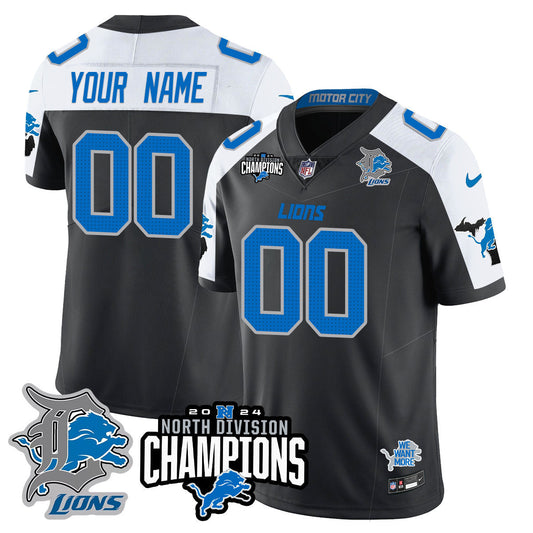 Custom Gender/Name DET 2024 NFC North Champions Gold Jersey N2 - Stitched