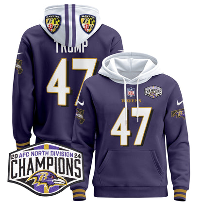 BAL 2024 AFC North Division Champions Patch Pullover Hoodie V2 - All Stitched