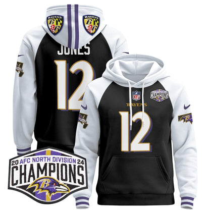 BAL 2024 AFC North Division Champions Patch Pullover Hoodie V2 - All Stitched