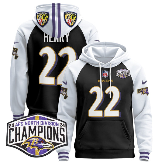 BAL 2024 AFC North Division Champions Patch Pullover Hoodie V2 - Stitched