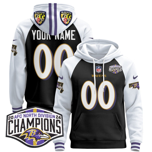 BAL 2024 AFC North Division Champions Patch Custom Pullover Hoodie V2 - Stitched