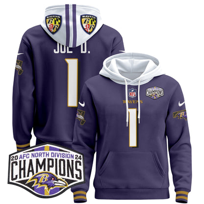 BAL 2024 AFC North Division Champions Patch Pullover Hoodie V2 - All Stitched
