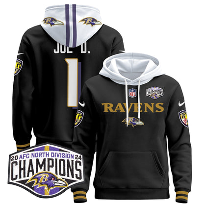 BAL 2024 AFC North Division Champions Patch Pullover Hoodie - All Stitched
