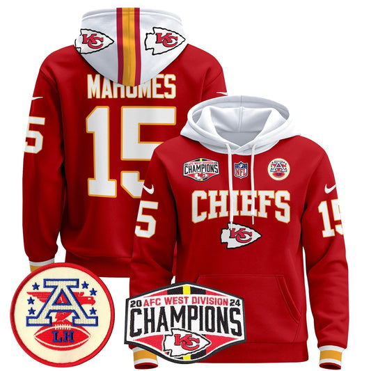 KC 2024 AFC West Division Champions Pullover Hoodie - Stitched