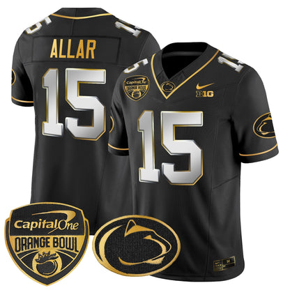 PSU Orange Bowl Patch Gold Vapor Limited Jersey V2 - All Stitched