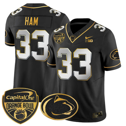 PSU Orange Bowl Patch Gold Vapor Limited Jersey V2 - All Stitched