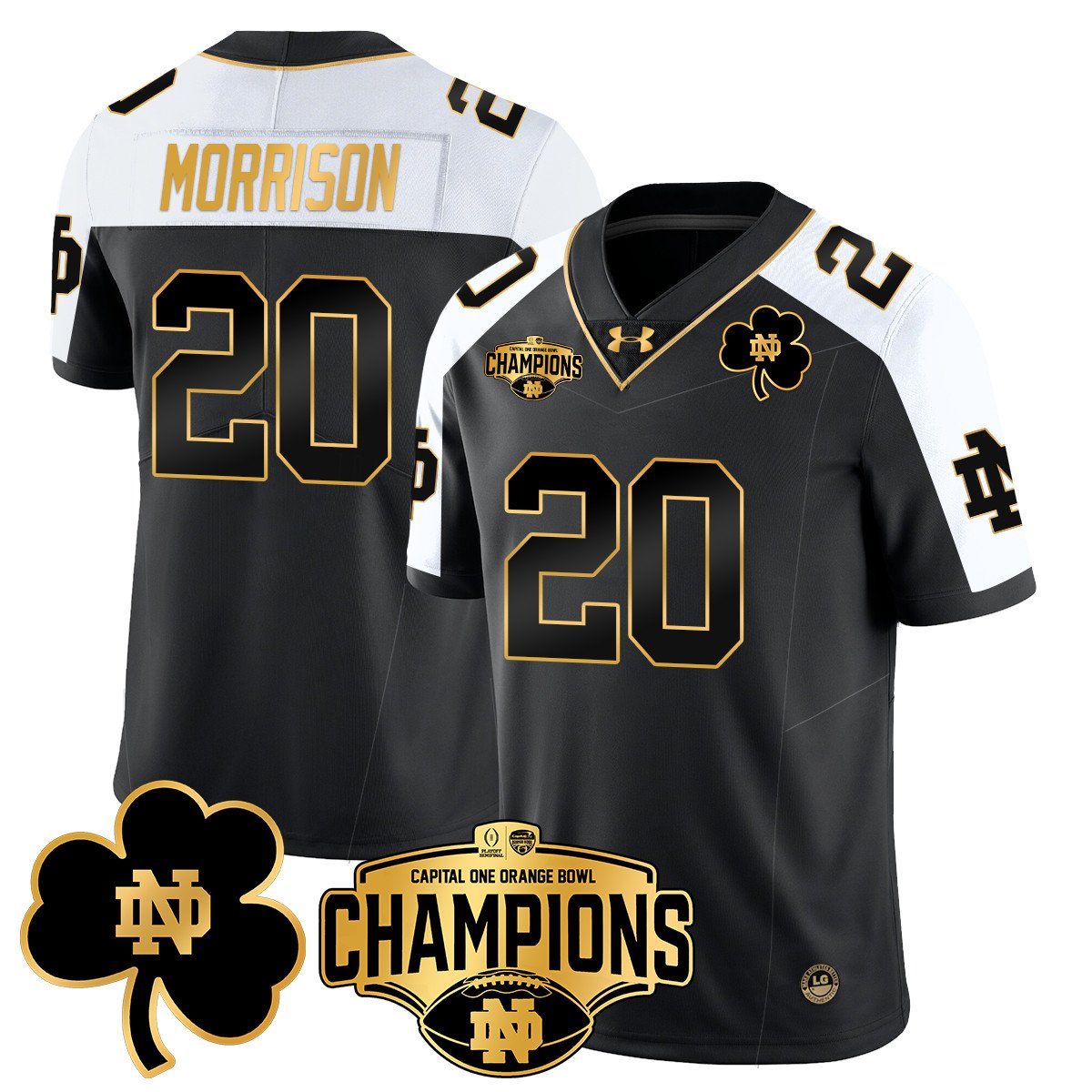 ND 2025 Orange Bowl Champions Jersey N5 - All Stitched