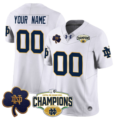 Custom ND 2025 Orange Bowl Champions Jersey N5 - All Stitched