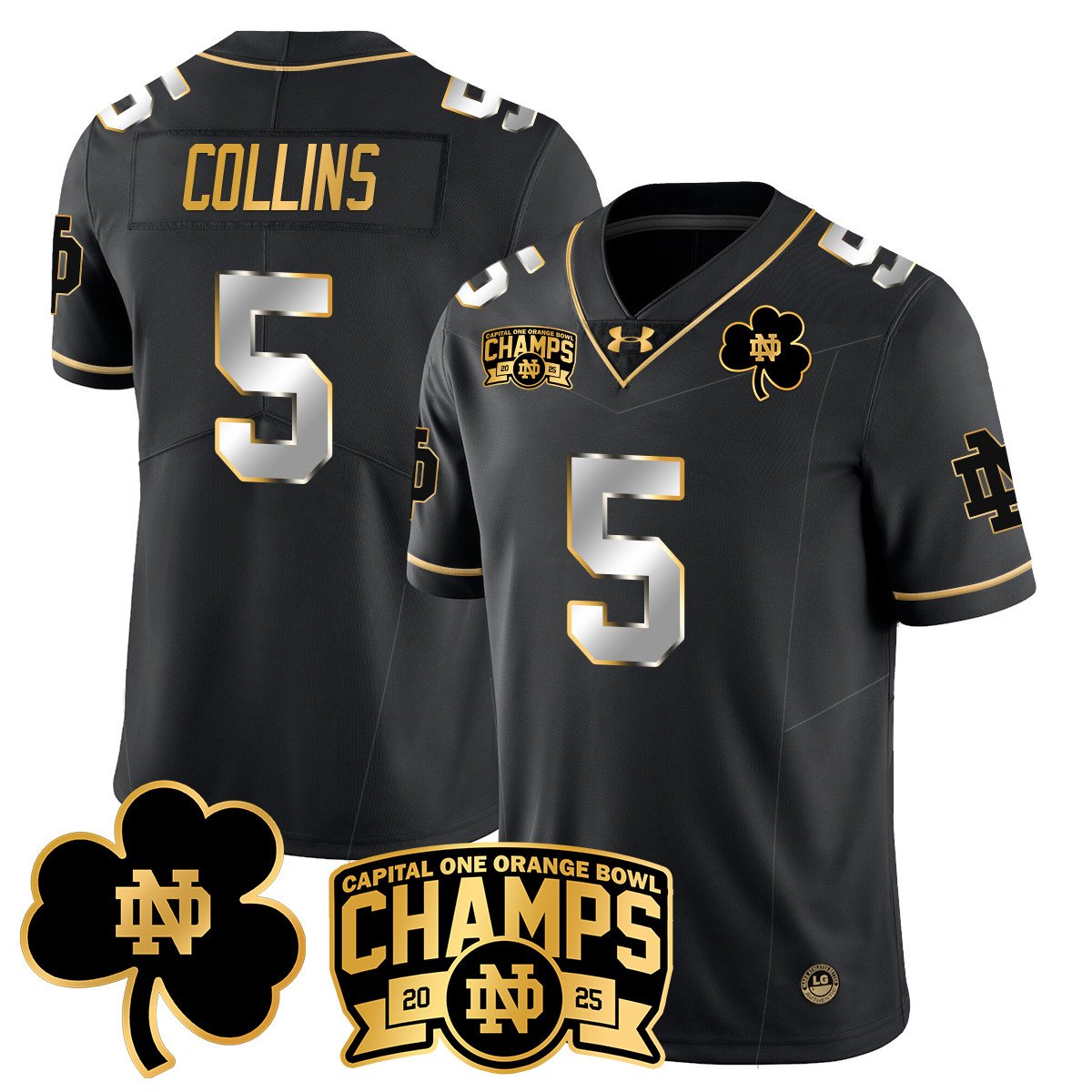 ND 2025 Orange Bowl Champions Jersey N6 - All Stitched