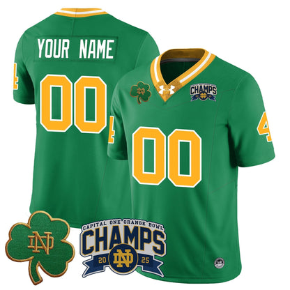 Custom ND 2025 Orange Bowl Champions Jersey N6 - All Stitched