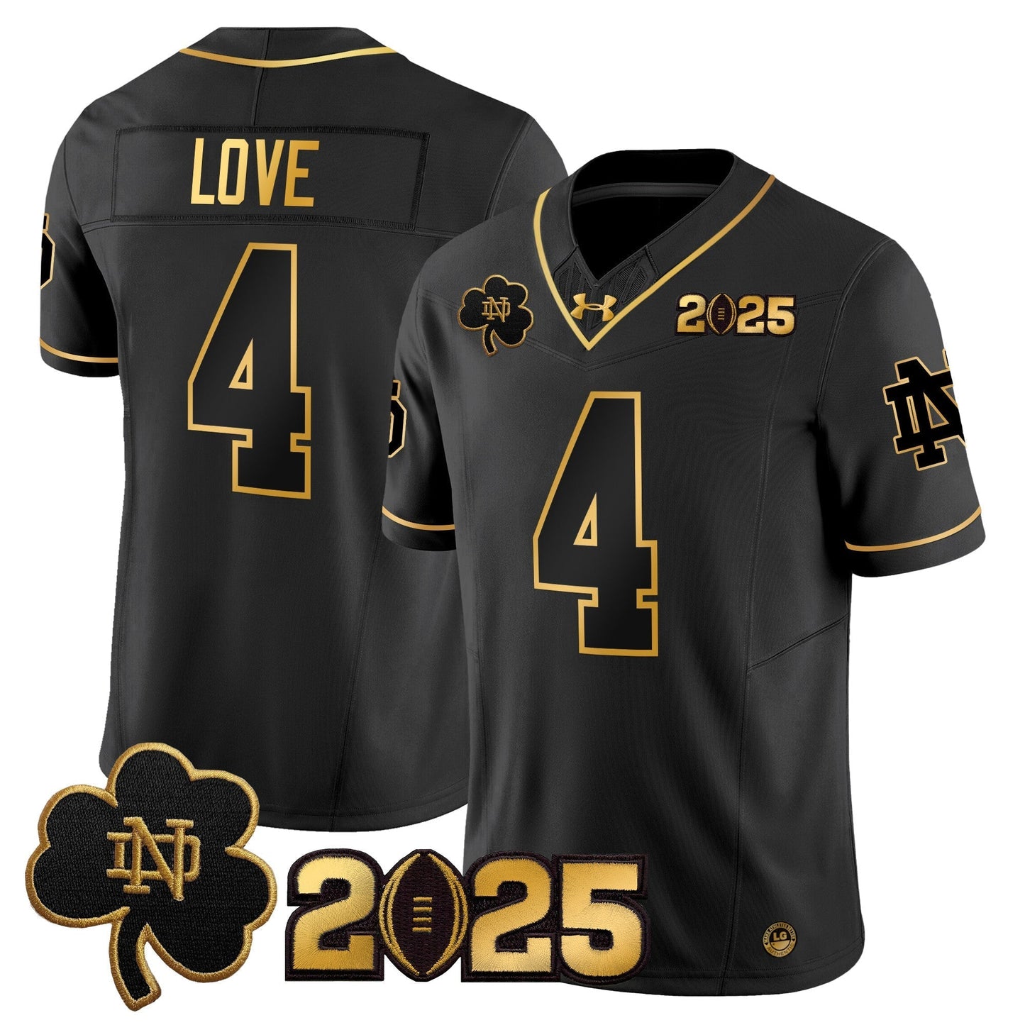 ND 2025 CFP Final Patch Gold Vapor Limited Jersey - All Stitched