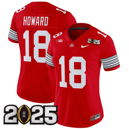 Women's Ohio State Buckeyes 'Heritage Stripe' 2025 CFP Final Patch Vapor Limited Jersey - All Stitched