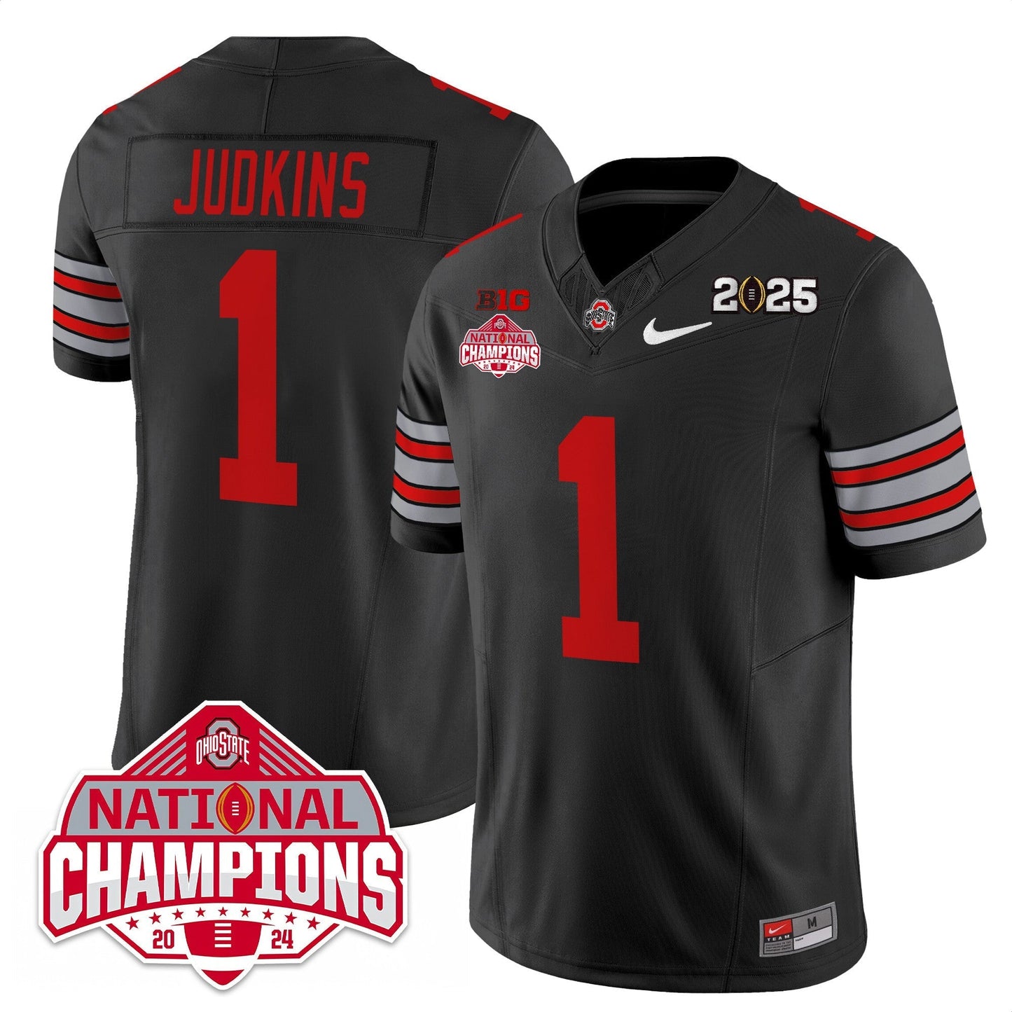 OSU 'Heritage Stripe' 2025 CFP Patch - National Champions Jersey N19 - All Stitched
