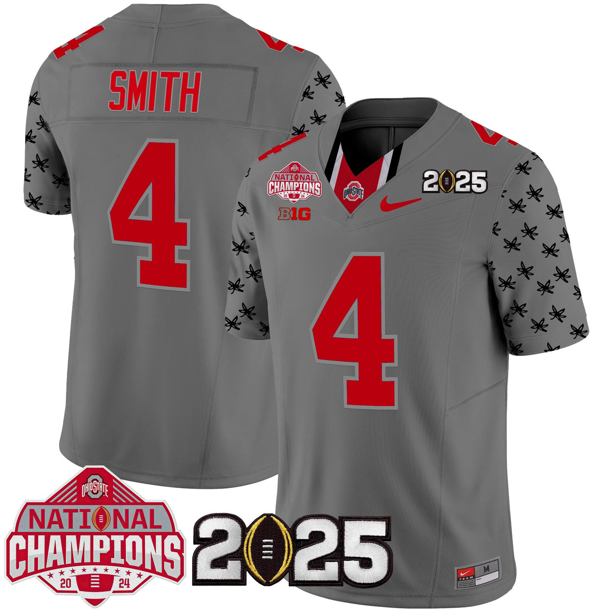 Ohio State Buckeyes National Champions Patch Vapor Limited Jersey - Stitched