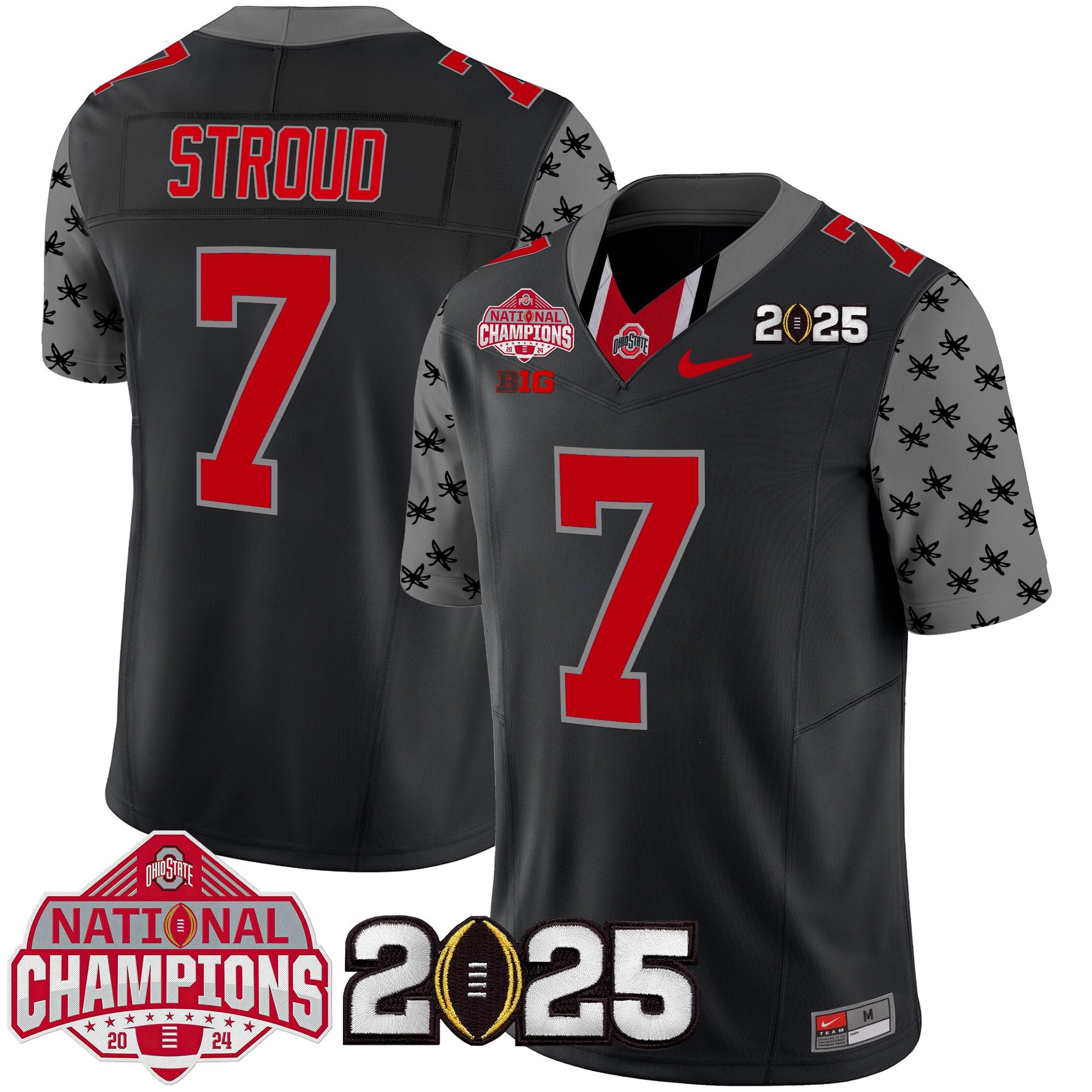 Ohio State Buckeyes National Champions Patch Vapor Limited Jersey - Stitched
