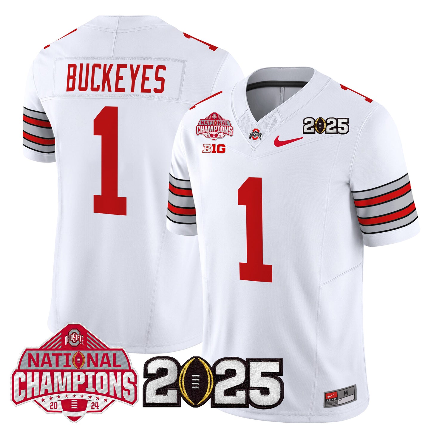 Ohio State Buckeyes 'Heritage Stripe' 2025 National Champions Patch Vapor Limited Jersey - Stitched