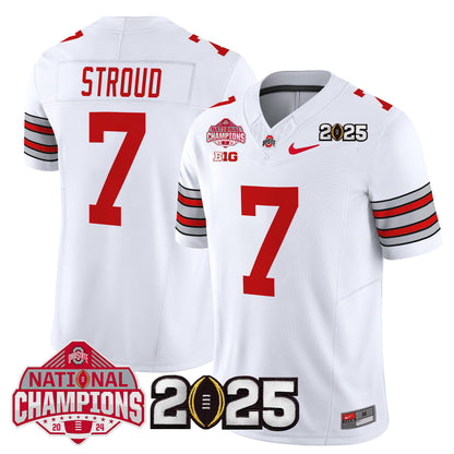 Ohio State Buckeyes 'Heritage Stripe' 2025 National Champions Patch Vapor Limited Jersey - Stitched