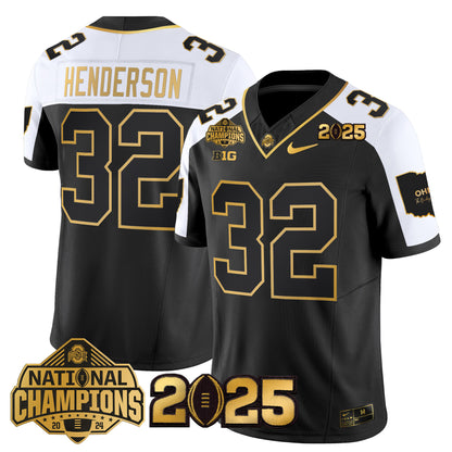 Ohio State Buckeyes 'Heritage Stripe' National Champions Patch Gold Vapor Limited Jersey - Stitched