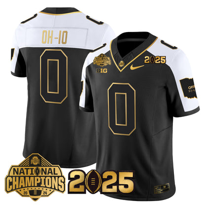 Ohio State Buckeyes 'Heritage Stripe' National Champions Patch Gold Vapor Limited Jersey - Stitched