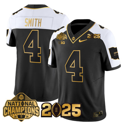 Ohio State Buckeyes 'Heritage Stripe' National Champions Patch Gold Vapor Limited Jersey - Stitched
