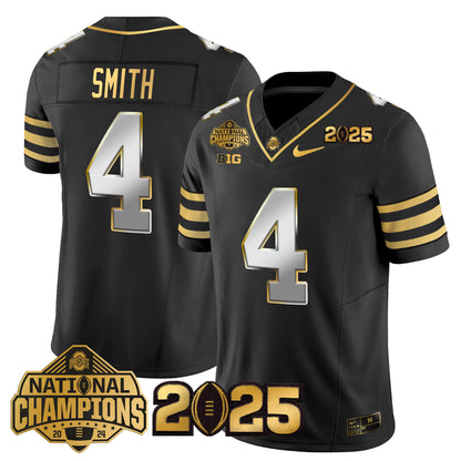Ohio State Buckeyes 'Heritage Stripe' National Champions Patch Gold Vapor Limited Jersey - Stitched