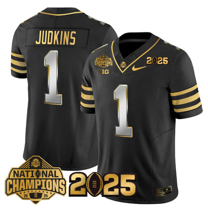 Ohio State Buckeyes 'Heritage Stripe' National Champions Patch Gold Vapor Limited Jersey - Stitched